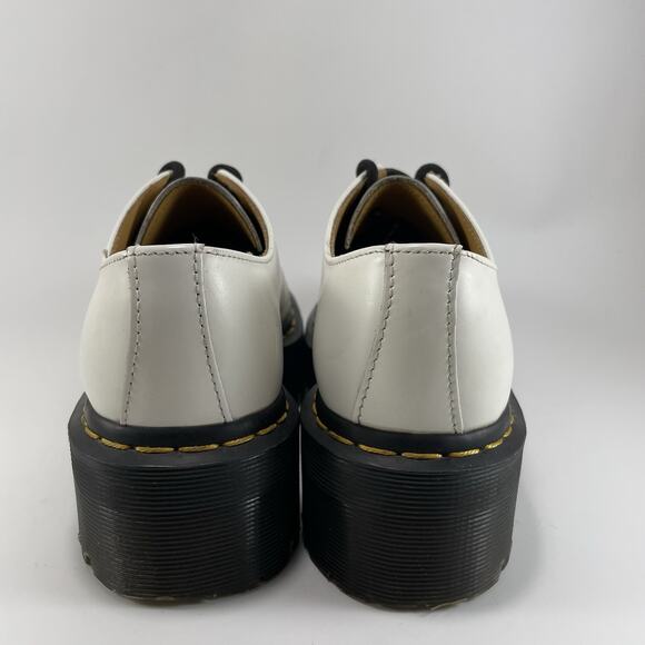 Dr Martens Docs 1461 Quad Platform Oxfords Womens Size 6 White Leather Low Top - Picture 4 of 9